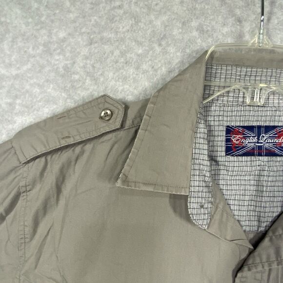 English Laundry Mens Sz XL Tan Short Sleeve Casual Button Down Shirt Pockets - Picture 5 of 14